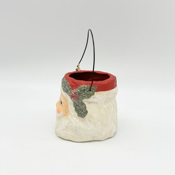 Bethany Lowe Holly Jolly Santa Head Bucket Small Retro Christmas Decor NEW - Picture 7 of 7